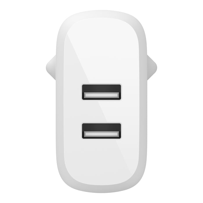 Cargador de pared doble USB-A de 24 W + cable Lightning a USB-A