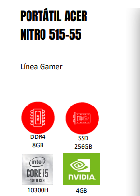 PORTÁTIL ACER NITRO 515-55
