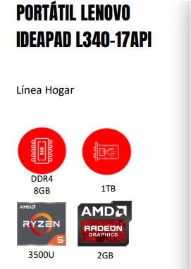 PORTÁTIL LENOVO IDEPAD L340-17API