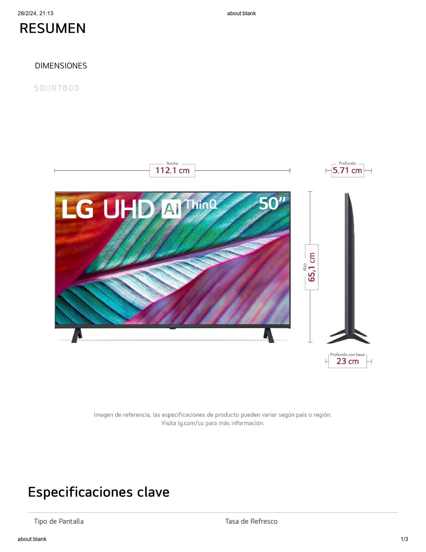 Televisor LG 50" UHD | 4K |Procesador IA α5|Smart TV - Dropcolombia