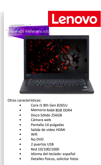 PORTÁTIL LENOVO THINKPAD L490