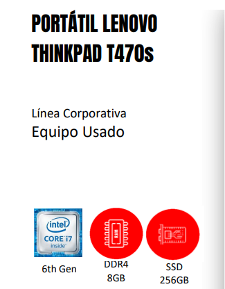 PORTÁTIL LENOVO THINKPAD T470s