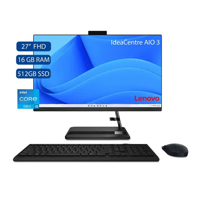 Computador All In One LENOVO IdeaCentre AIO 3 27IAP7 - Intel Core i5 - RAM 8/16GB - Disco SSD Negro