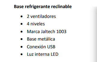 Base refrigerante reclinable