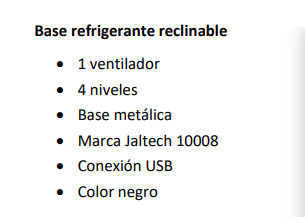 Base refrigerante reclinable