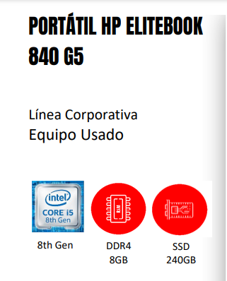 PORTÁTIL HP ELITE BOOK 840 G5