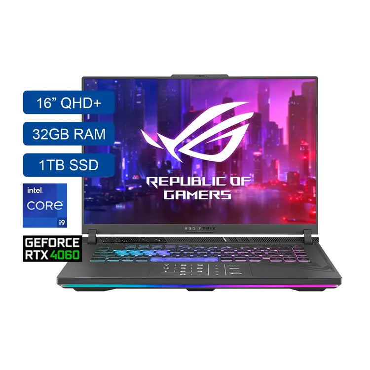 Computador Portátil Gamer ROG Strix 16" Pulgadas G614JVR - Intel Core i9 - RAM 32GB - Disco SSD 1 TB SSD - Verde