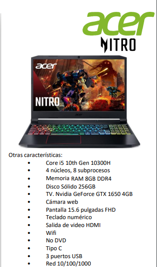 PORTÁTIL ACER NITRO 515-55