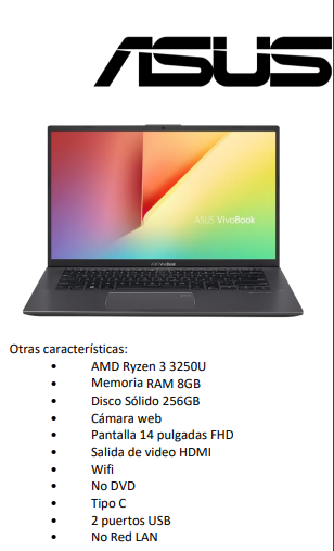 PORTÁTIL ASUS VIVOBOOK X412DAP