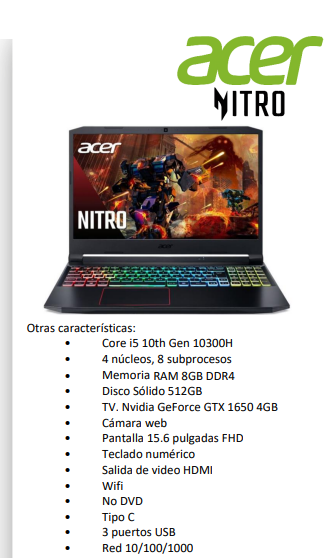 PORTÁTIL ACER NITRO 515-55