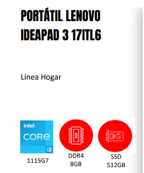 PORTÁTIL LENOVO IDEAPAD 3 17ITL6