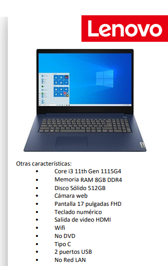 PORTÁTIL LENOVO IDEAPAD 3 17ITL6