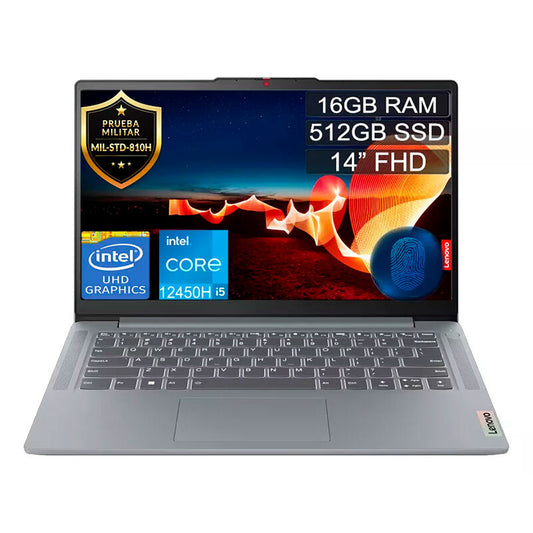 Portátil LENOVO 14IAH8 83EQ003PLM Intel i5-12450H 16GB RAM 512GB SSD 14 Pulgadas