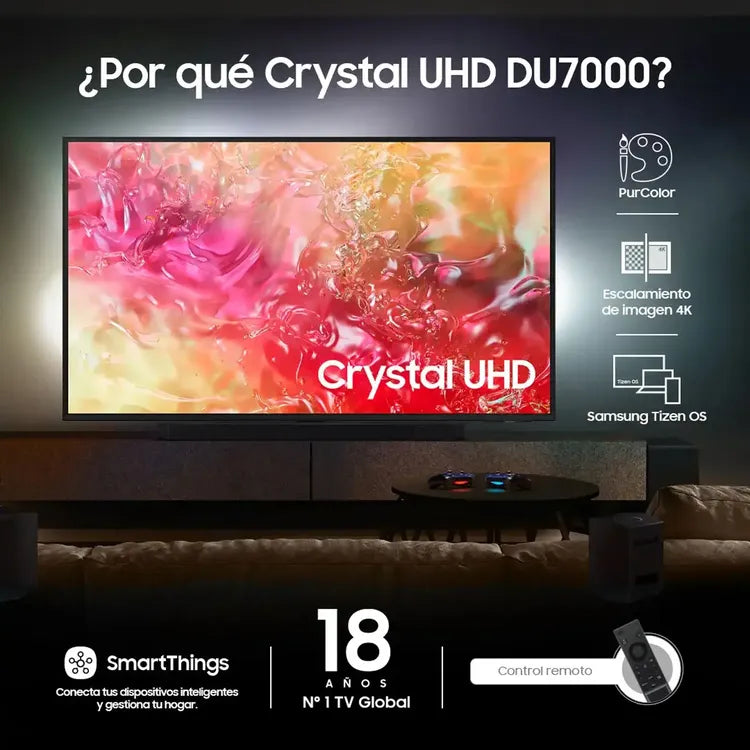 TV SAMSUNG 75" Pulgadas 190.5 cm 75DU7000 4K-UHD LED Smart TV