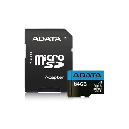 ADATA MEMORIA MICRO SD CON ADAPTADOR SD CLASS 10 A1 64GB