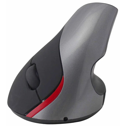 Mouse Inalambrico Star Tec St-Mo-81 Diseño Vertical USB, Gris negro (Bateria Recargable)