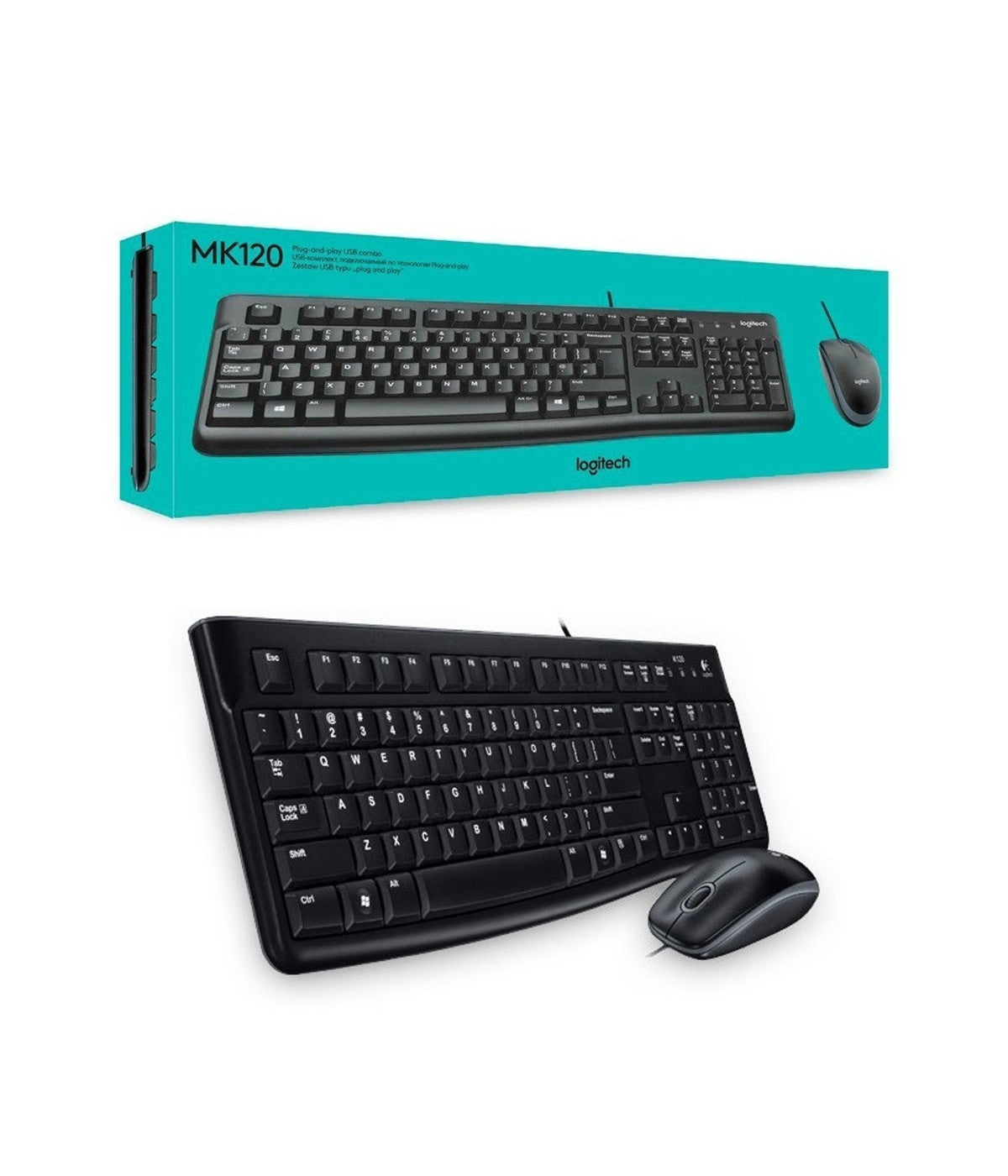 COMBO TECLADO Y MOUSE LOGITECH MK120 USB 920-004428